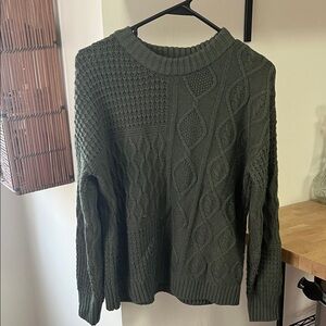 Green Cable Knit Sweater